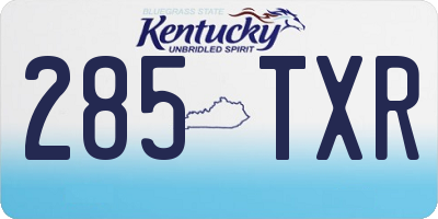 KY license plate 285TXR