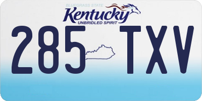 KY license plate 285TXV