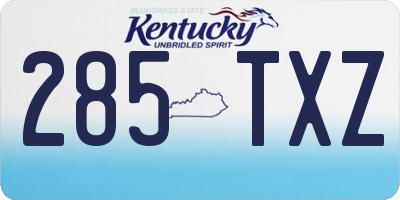 KY license plate 285TXZ