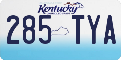 KY license plate 285TYA