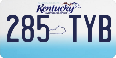 KY license plate 285TYB