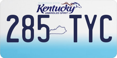 KY license plate 285TYC