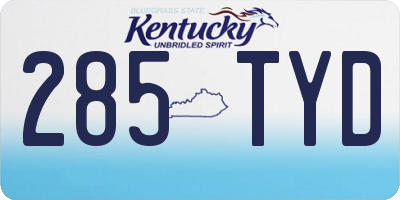 KY license plate 285TYD