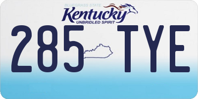 KY license plate 285TYE