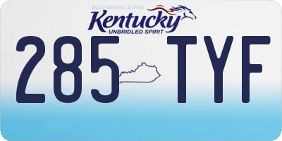 KY license plate 285TYF