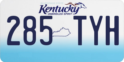 KY license plate 285TYH