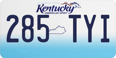 KY license plate 285TYI