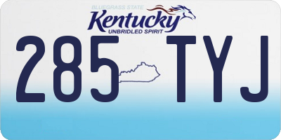 KY license plate 285TYJ
