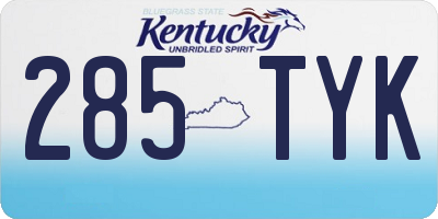 KY license plate 285TYK