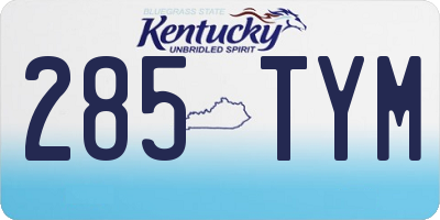 KY license plate 285TYM