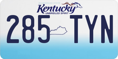 KY license plate 285TYN