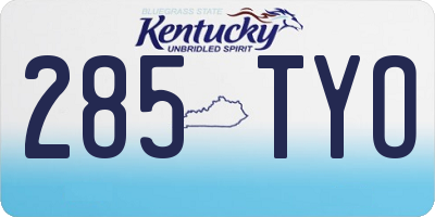 KY license plate 285TYO