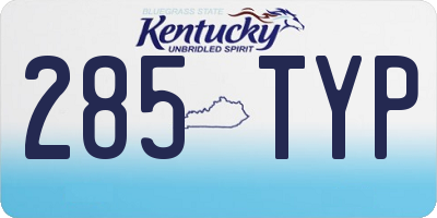KY license plate 285TYP