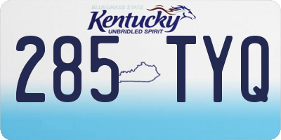 KY license plate 285TYQ
