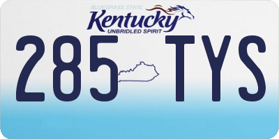 KY license plate 285TYS