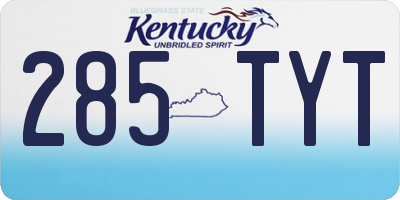 KY license plate 285TYT