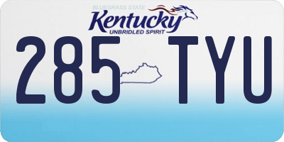 KY license plate 285TYU