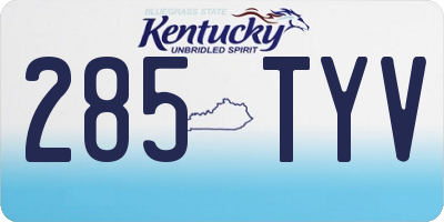 KY license plate 285TYV