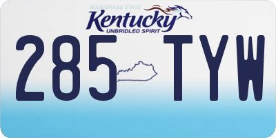 KY license plate 285TYW