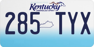 KY license plate 285TYX