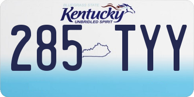 KY license plate 285TYY