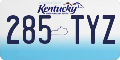 KY license plate 285TYZ