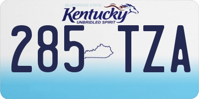 KY license plate 285TZA