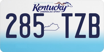 KY license plate 285TZB
