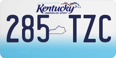 KY license plate 285TZC
