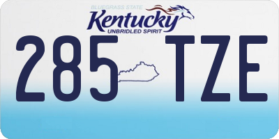KY license plate 285TZE