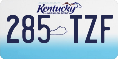 KY license plate 285TZF