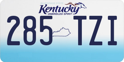 KY license plate 285TZI