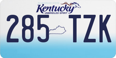 KY license plate 285TZK