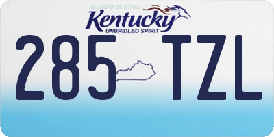 KY license plate 285TZL