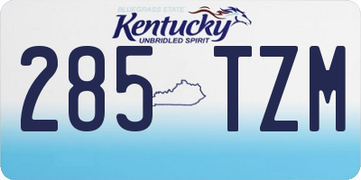 KY license plate 285TZM