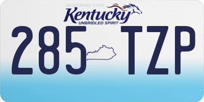 KY license plate 285TZP