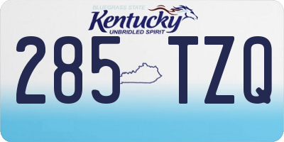 KY license plate 285TZQ