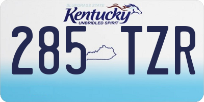 KY license plate 285TZR