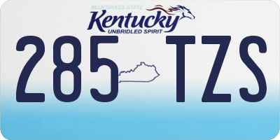 KY license plate 285TZS