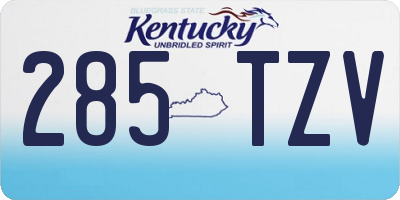 KY license plate 285TZV