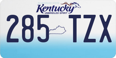 KY license plate 285TZX