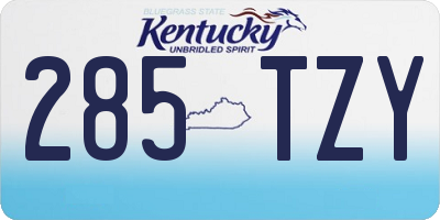 KY license plate 285TZY
