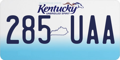 KY license plate 285UAA