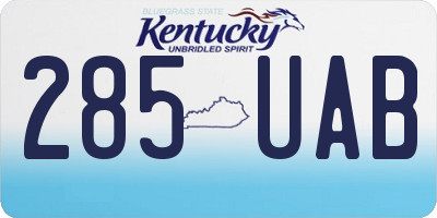 KY license plate 285UAB