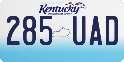 KY license plate 285UAD
