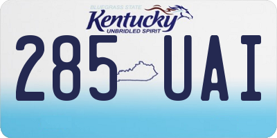 KY license plate 285UAI