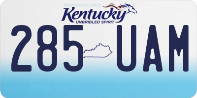 KY license plate 285UAM