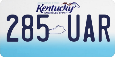 KY license plate 285UAR
