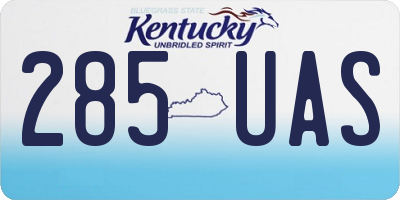 KY license plate 285UAS