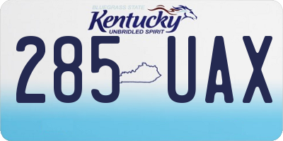 KY license plate 285UAX